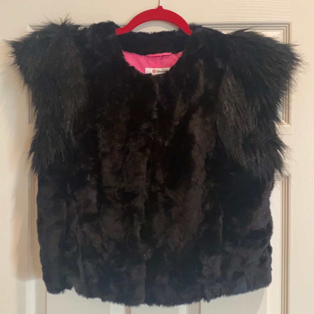 Skaist Taylor/Neiman Marcus for Target Black Faux Fur Vest Size L